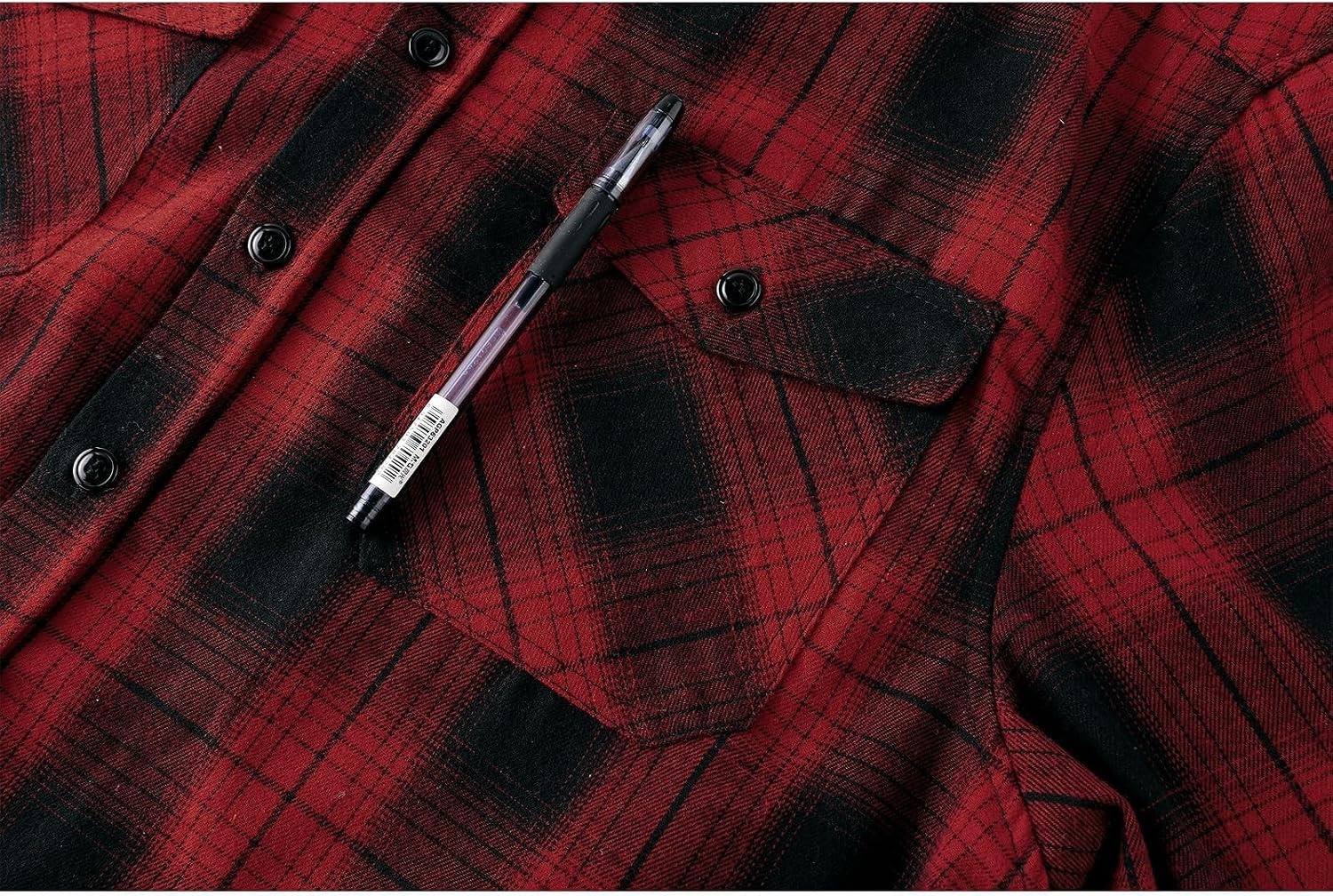 image:imageZITY Mens Flannel Hoodie Shirts Casual Button Down Long Sleeve Plaid ShirtRed Black
