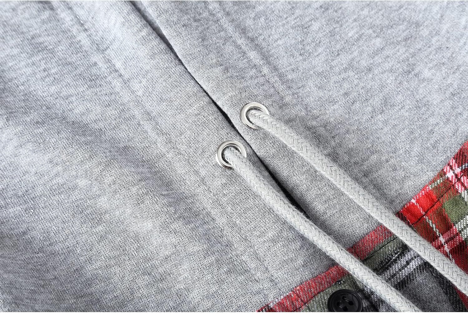 image:imageZITY Mens Flannel Hoodie Shirts Casual Button Down Long Sleeve Plaid ShirtRedgray