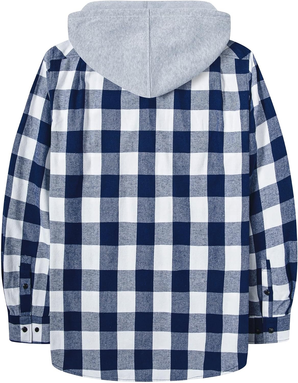 image:imageZITY Mens Flannel Hoodie Shirts Casual Button Down Long Sleeve Plaid ShirtRoyalblue White