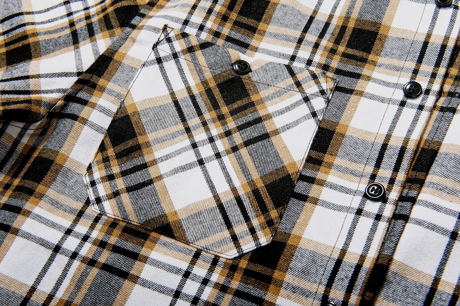 image:imageZITY Mens Flannel Hoodie Shirts Casual Button Down Long Sleeve Plaid ShirtWhite Grey Brown