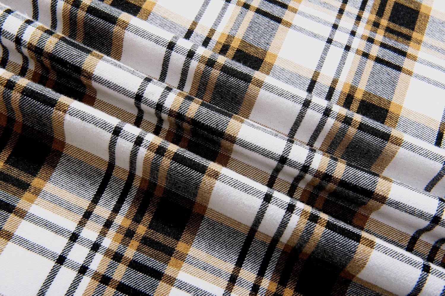 image:imageZITY Mens Flannel Hoodie Shirts Casual Button Down Long Sleeve Plaid ShirtWhite Grey Brown