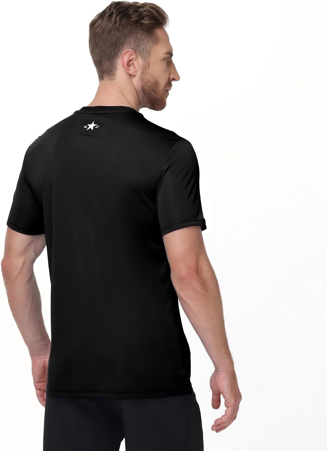 image:imageZITY Mens Swim Shirt Short Sleeve UPF 50 Sun Protection Fishing Rash Guard TShirts Workout Running ShirtsBlack