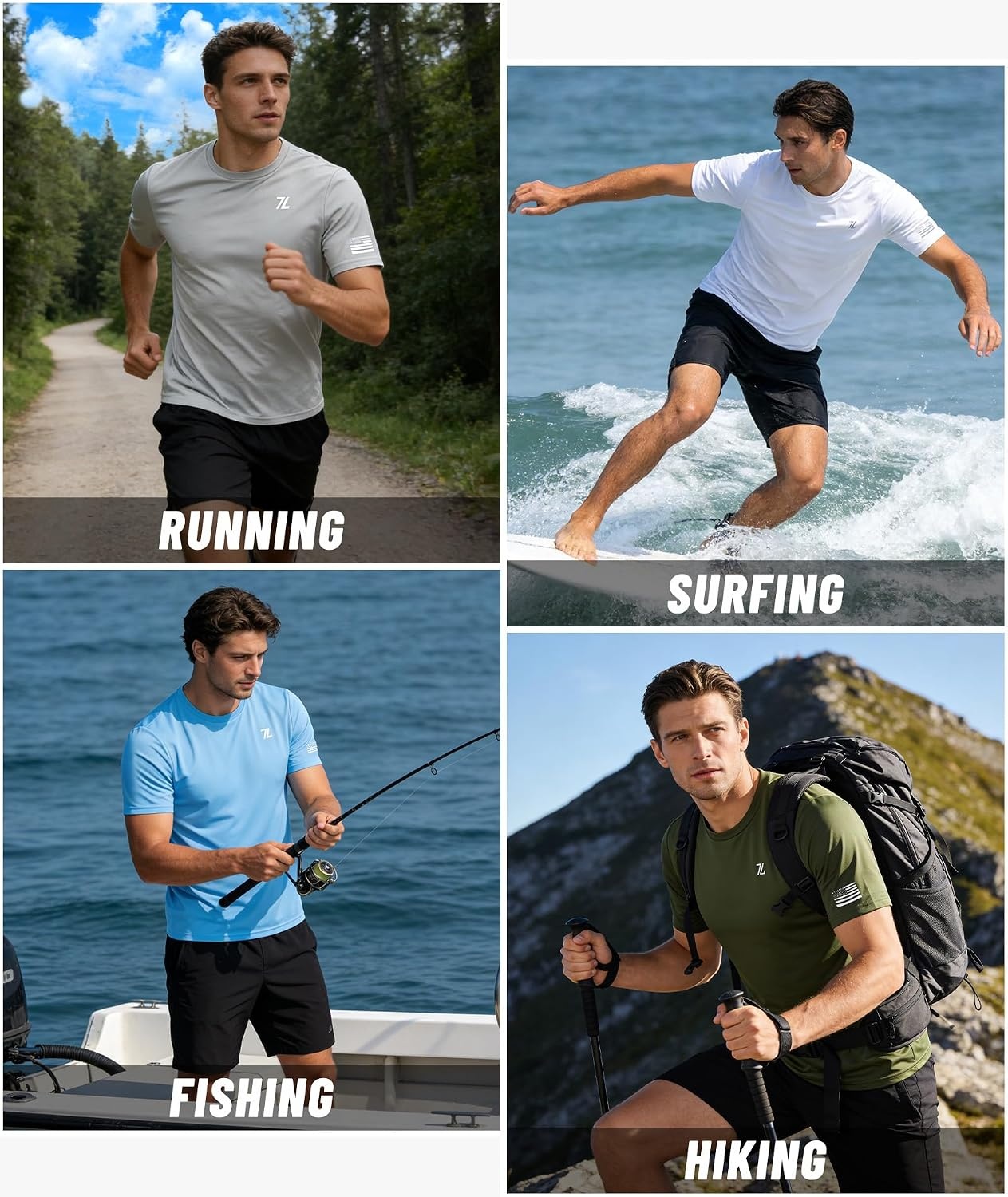 image:imageZITY Mens Swim Shirt Short Sleeve UPF 50 Sun Protection Fishing Rash Guard TShirts Workout Running ShirtsWhite