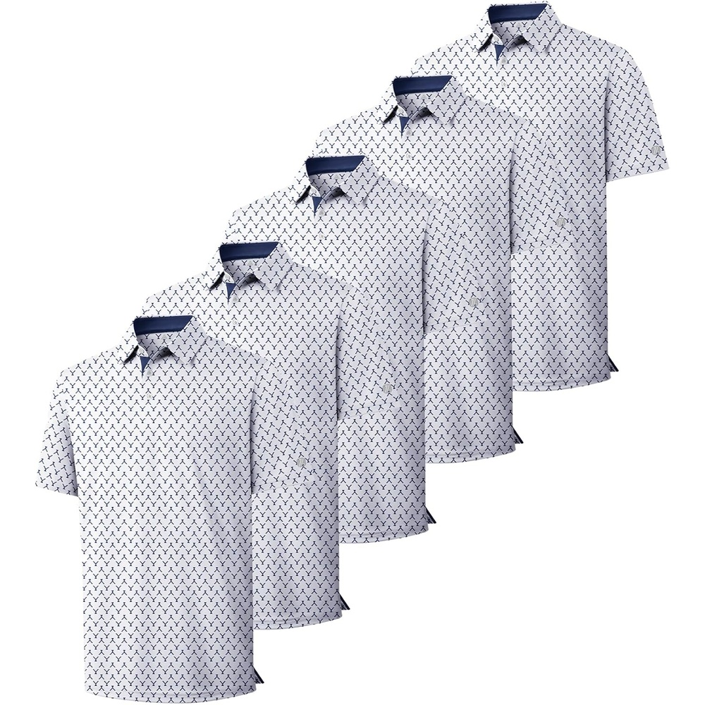 image:imageZITY 5 Pack Mens Golf Shirts Short Sleeve Print Patterns Performance Moisture Wicking Polo Shirt5 White Wine Glass