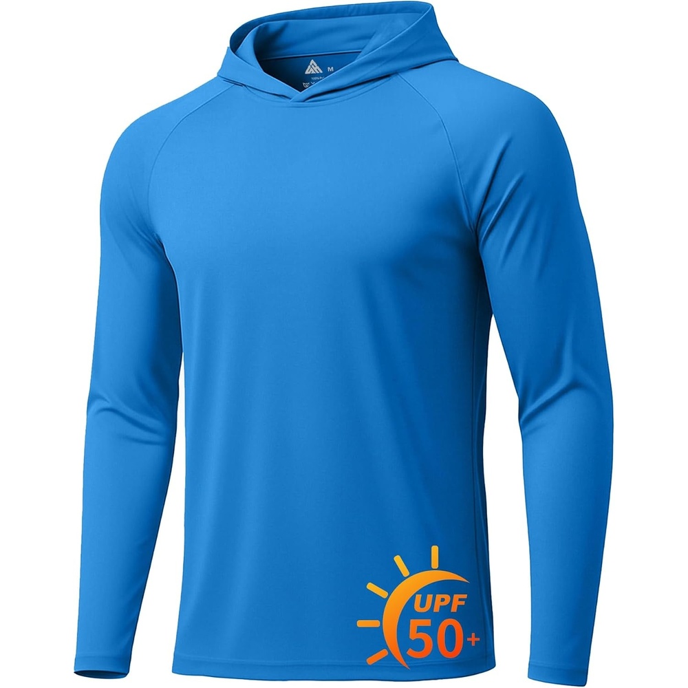 image:imageZITY 5 Pack Mens UPF 50 Hoodie Long Sleeve Shirt Sun Fishing Shirts1 Pack Sky Blue