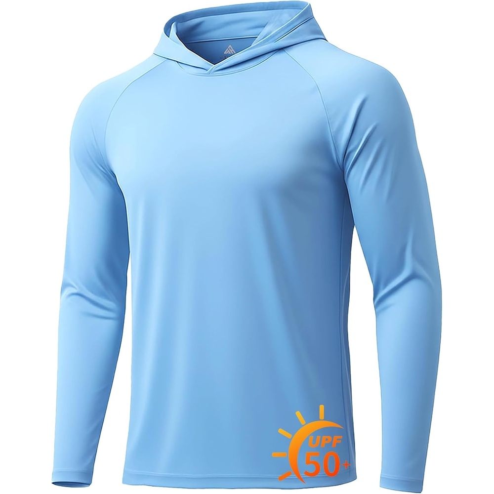 image:imageZITY 5 Pack Mens UPF 50 Hoodie Long Sleeve Shirt Sun Fishing Shirts1light Blue