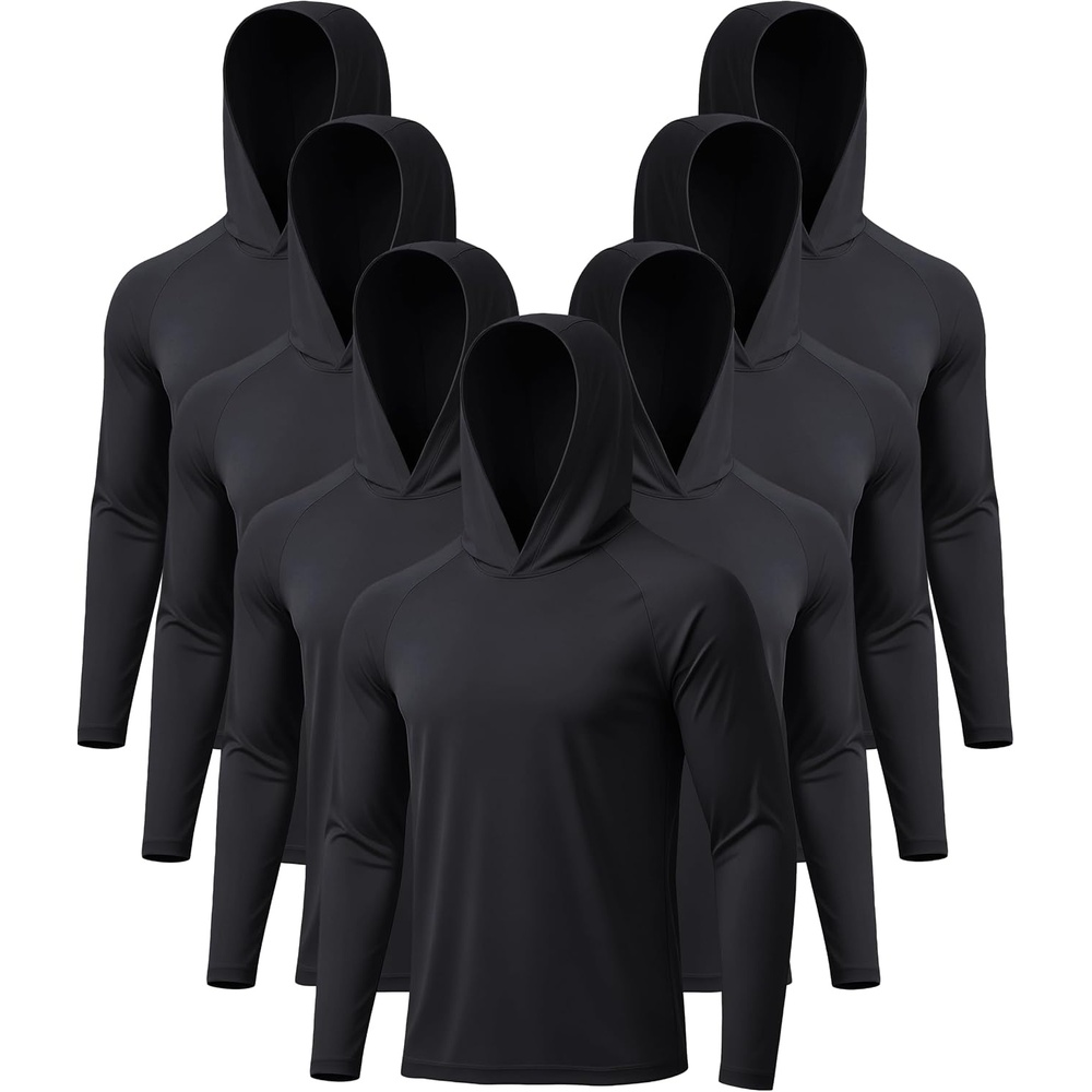 image:imageZITY 7 Pack Sun Shirts for Men UPF 50 UV Protection Athletic Hoodies7 Packblack7