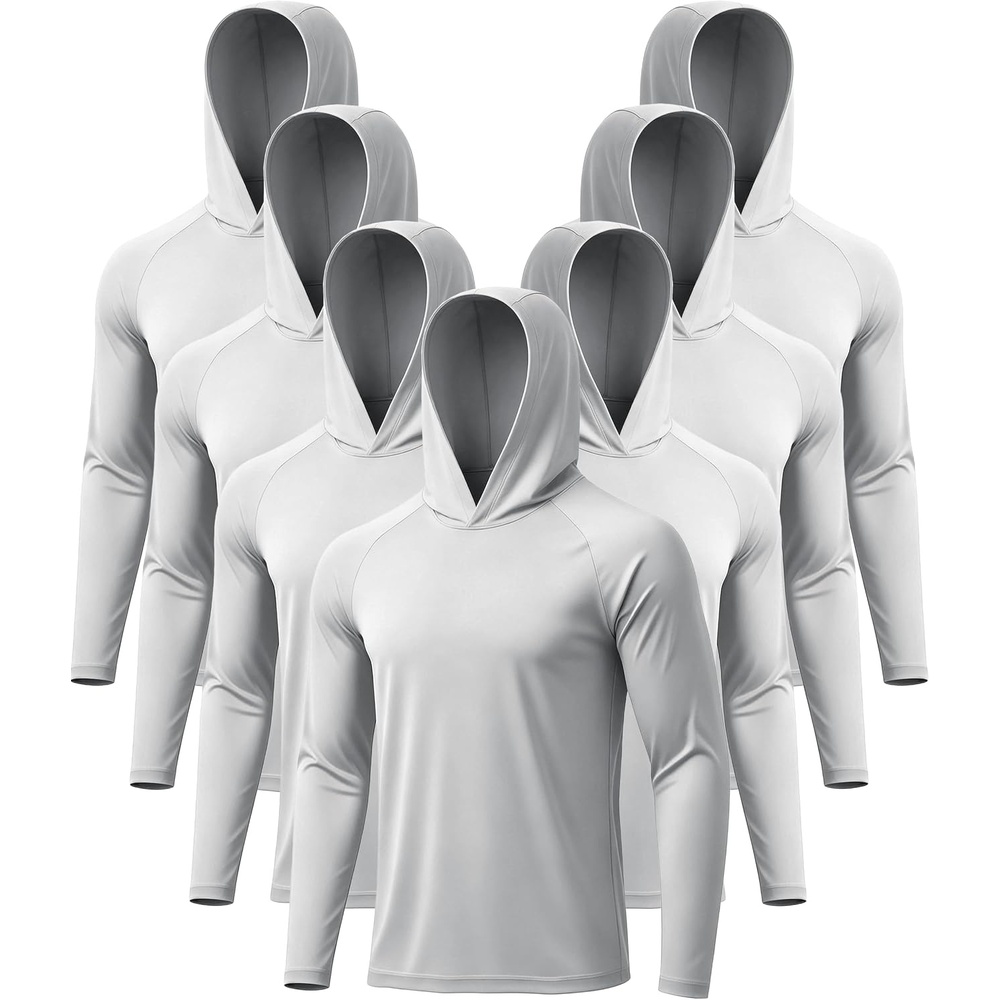 image:imageZITY 7 Pack Sun Shirts for Men UPF 50 UV Protection Athletic Hoodies7 Packgrey7