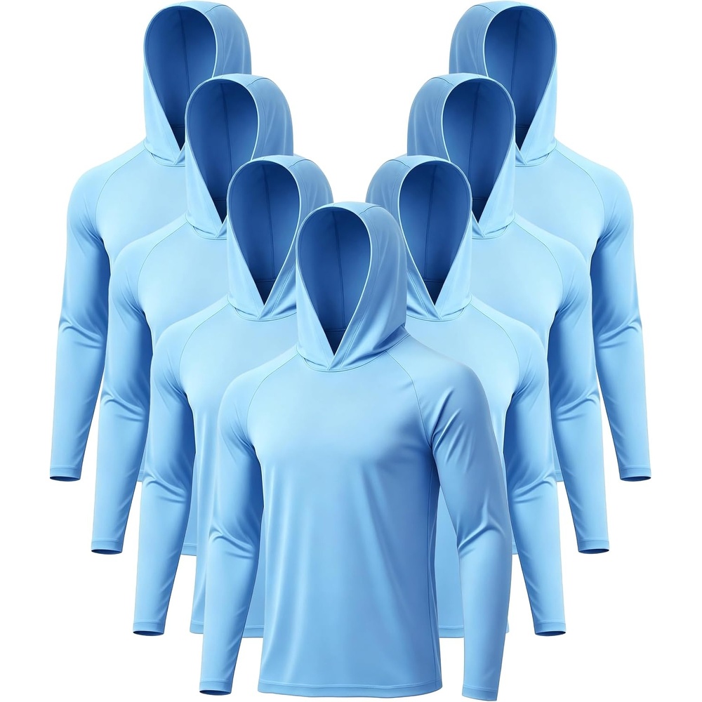 image:imageZITY 7 Pack Sun Shirts for Men UPF 50 UV Protection Athletic Hoodies7 Packlight Blue7
