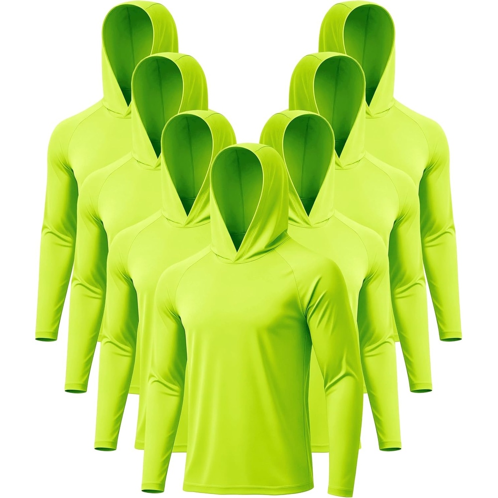image:imageZITY 7 Pack Sun Shirts for Men UPF 50 UV Protection Athletic Hoodies7 Packneon Green7