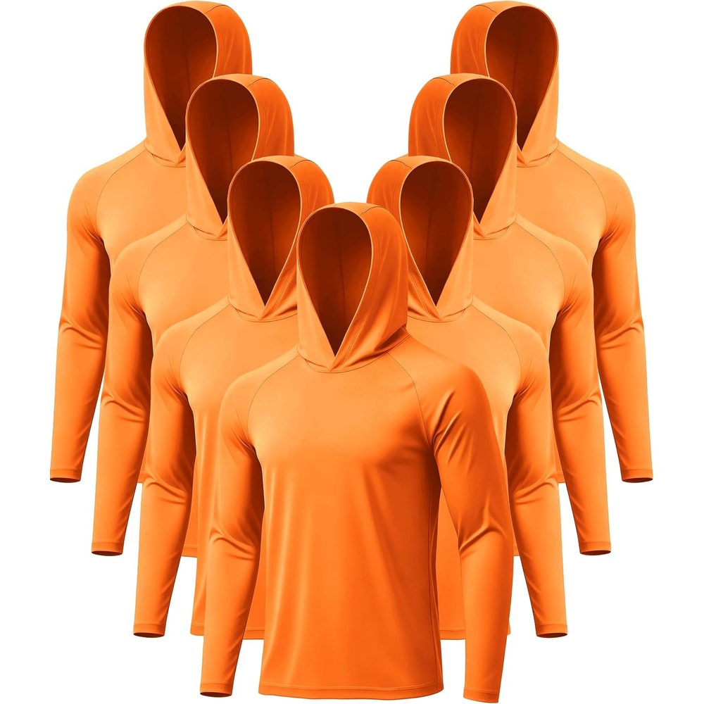 image:imageZITY 7 Pack Sun Shirts for Men UPF 50 UV Protection Athletic Hoodies7 Packorange7