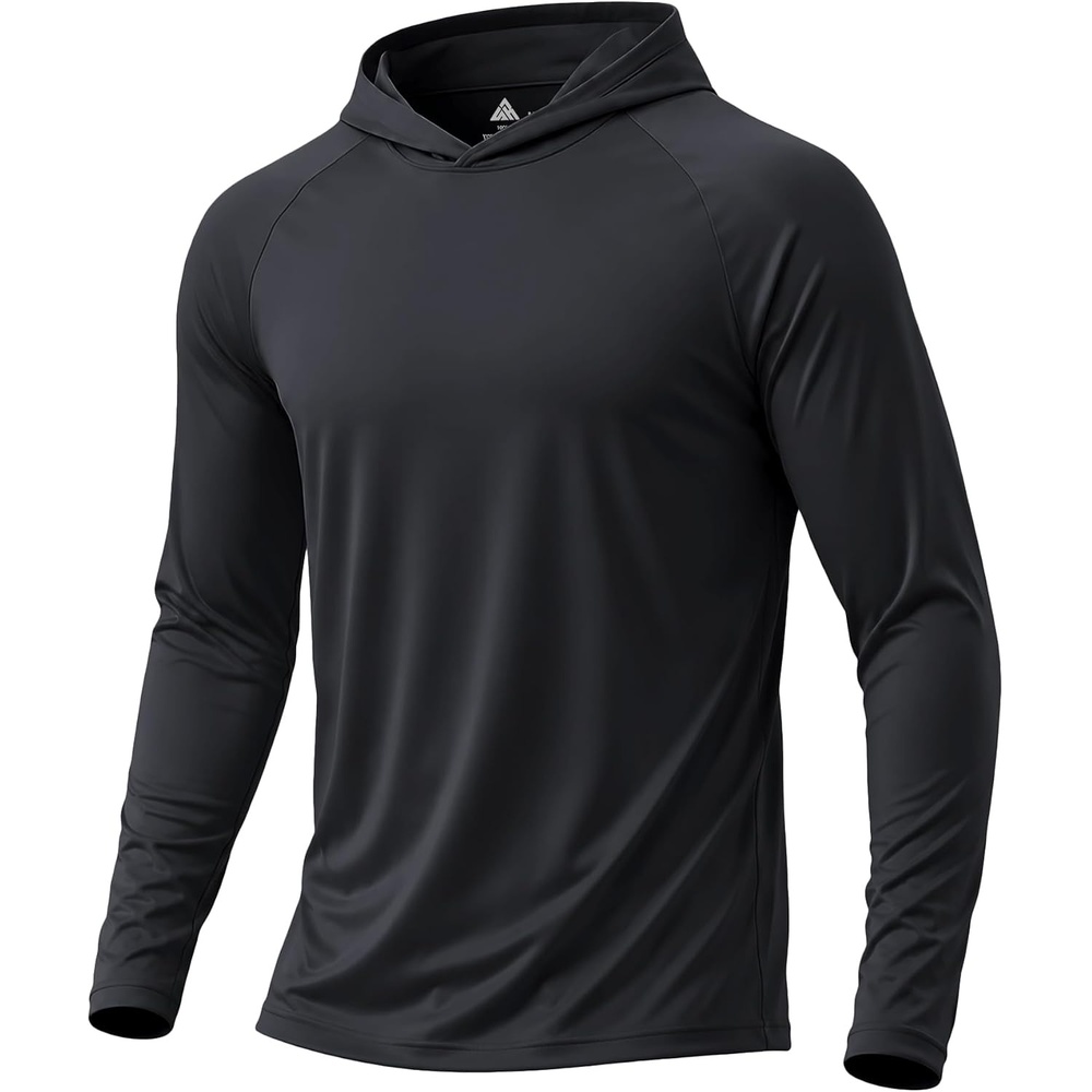 image:imageZITY Fishing Shirts for Men UPF 50 Long Sleeve Shirt Lightweight HoodiesBlack