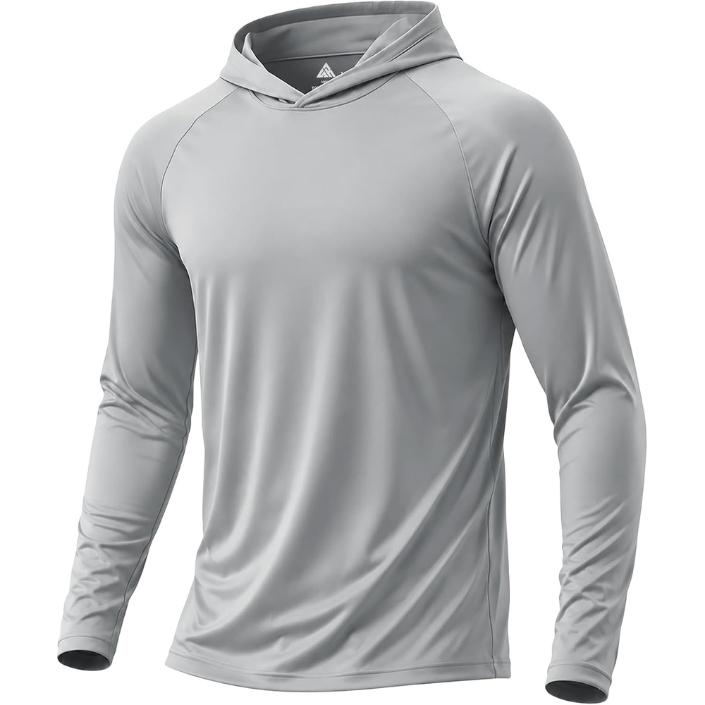 image:imageZITY Fishing Shirts for Men UPF 50 Long Sleeve Shirt Lightweight HoodiesLight Grey