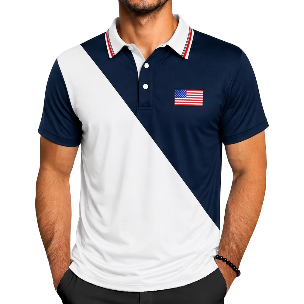image:imageZITY Golf Polo Shirts for Men Short Sleeve UPF 50 Athletic Tennis TShirt041navy