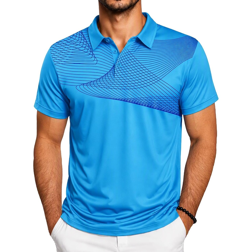 image:imageZITY Golf Polo Shirts for Men Short Sleeve UPF 50 Athletic Tennis TShirtBlue Purple