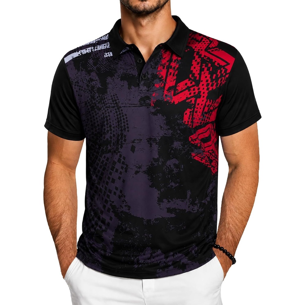 image:imageZITY Golf Polo Shirts for Men Short Sleeve UPF 50 Athletic Tennis TShirtDrb