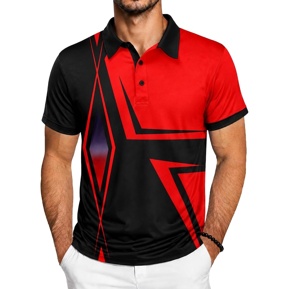 image:imageZITY Golf Polo Shirts for Men Short Sleeve UPF 50 Athletic Tennis TShirtRr