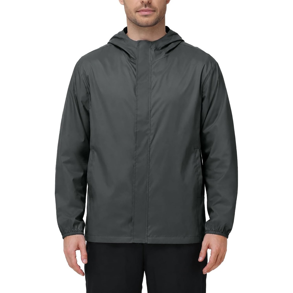 image:imageZITY Lightweight Mens Waterproof Rain Jacket Rain Coats for Men WindbreakerDark Grey