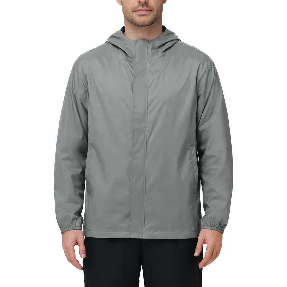 image:imageZITY Lightweight Mens Waterproof Rain Jacket Rain Coats for Men WindbreakerGrey