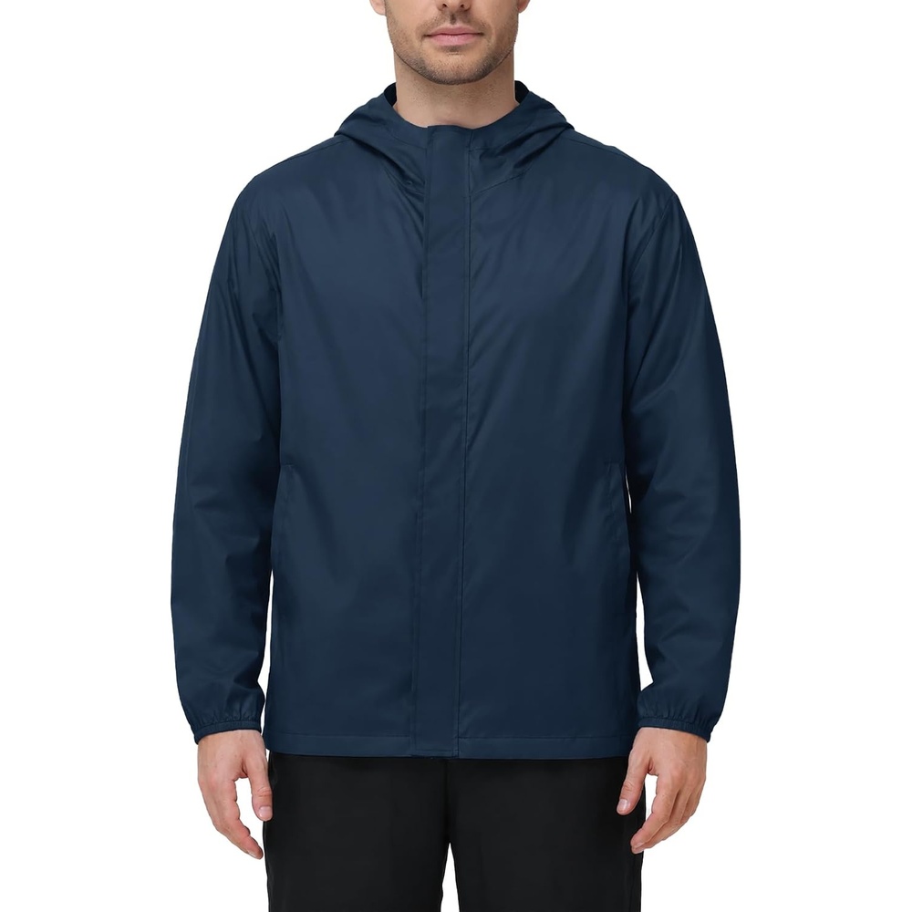 image:imageZITY Lightweight Mens Waterproof Rain Jacket Rain Coats for Men WindbreakerNavy