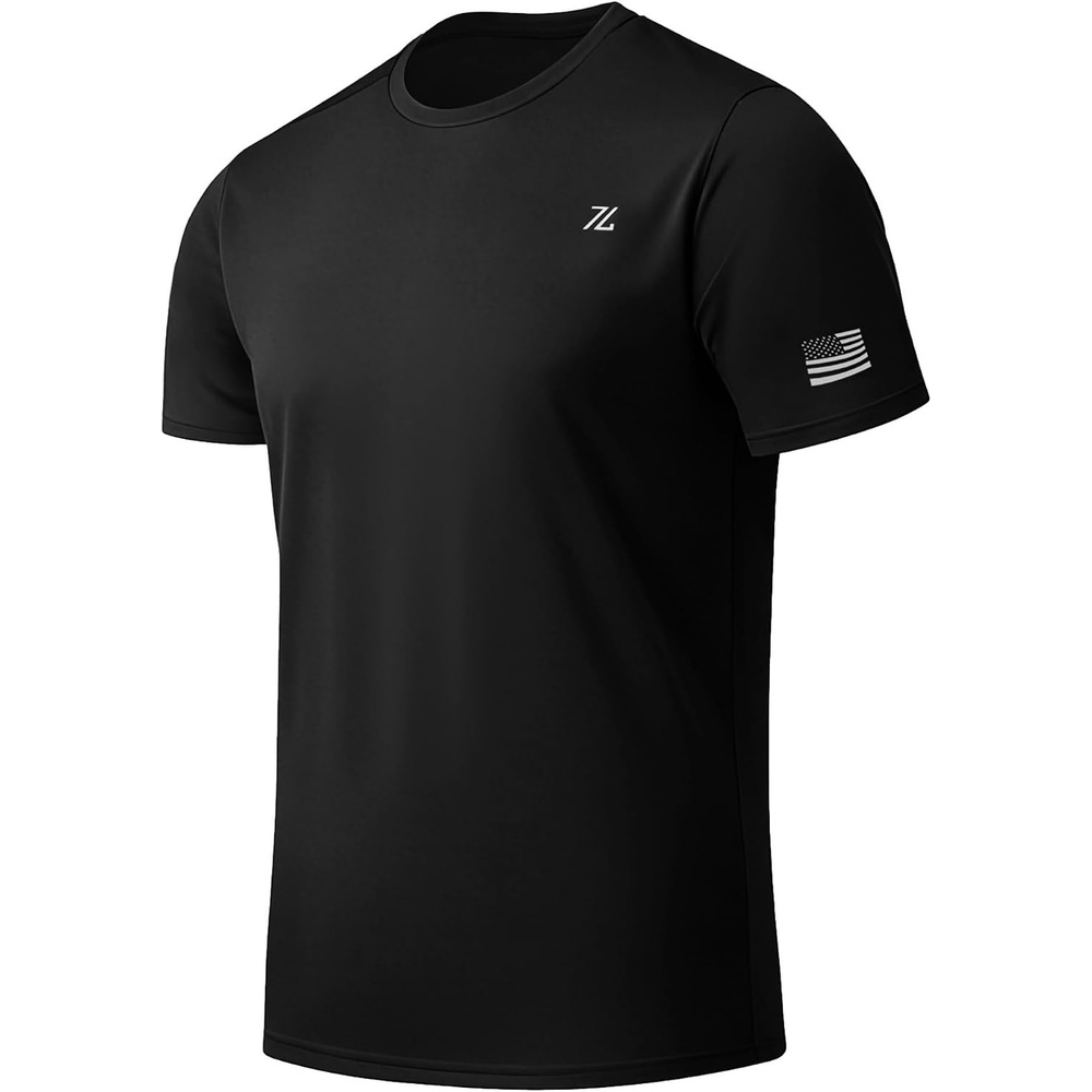 image:imageZITY Mens Swim Shirt Short Sleeve UPF 50 Sun Protection Fishing Rash Guard TShirts Workout Running ShirtsBlack