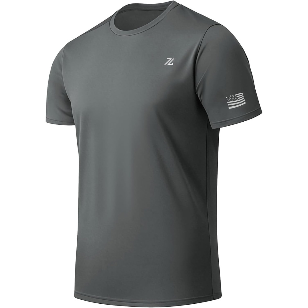 image:imageZITY Mens Swim Shirt Short Sleeve UPF 50 Sun Protection Fishing Rash Guard TShirts Workout Running ShirtsDark Grey