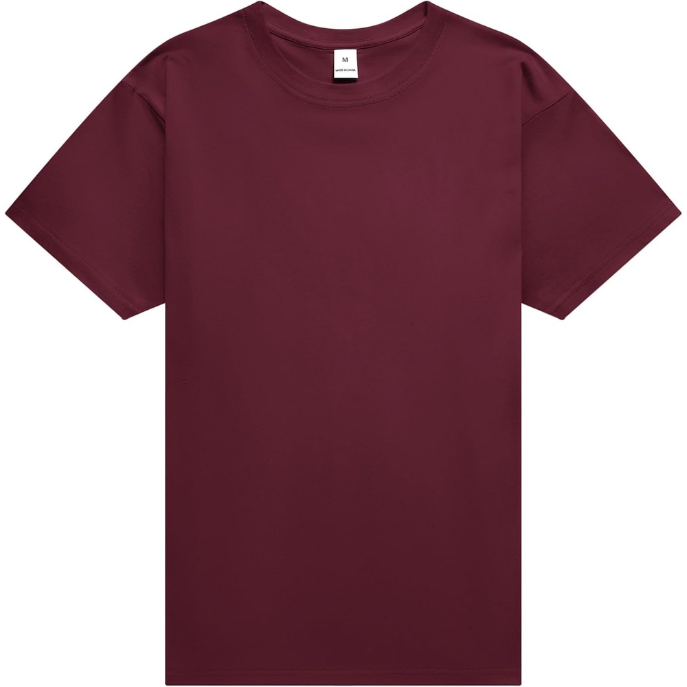 image:imageZITY Mens TShirts Cotton Crew Neck T Shirts for Men Short Sleeve Basic Undershirts Soft Casual Breathable Summer TeesWine Red