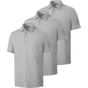 ZITY 3 Pack Mens Golf Shirts Short Sleeve UPF 50+ Print Performance Polo Moisture Wicking Casual Collared Golf Shirts for Men(3 Black White Texture)