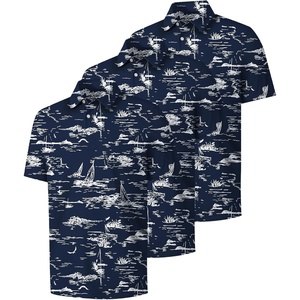 ZITY 3 Pack Mens Golf Shirts Short Sleeve UPF 50+ Print Performance Polo Moisture Wicking Casual Collared Golf Shirts for Men(3 Tibetan Sailboat)