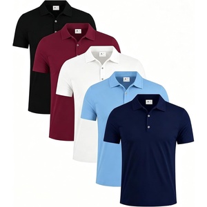 ZITY 5 Pack Men’s Classic Polo Shirts Short Sleeve Athletic Golf T-Shirt(Black/Ankora Red/White/Sky Blue/Navy)