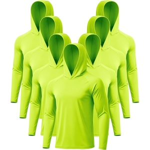 ZITY 7 Pack Sun Shirts for Men UPF 50+ UV Protection Athletic Hoodies(7 Pack-neon Green*7)