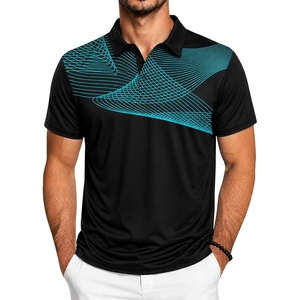 ZITY Golf Polo Shirts for Men Short Sleeve UPF 50+ Athletic Tennis T-Shirt(Black Navy Blue)
