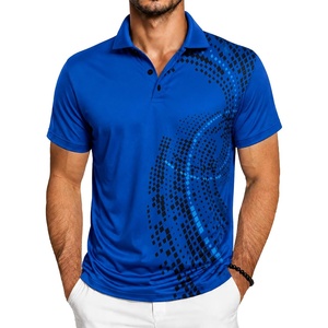 ZITY Golf Polo Shirts for Men Short Sleeve UPF 50+ Athletic Tennis T-Shirt(Curve Blue)