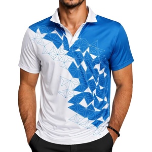 ZITY Golf Polo Shirts for Men Short Sleeve UPF 50+ Athletic Tennis T-Shirt(White Blue)