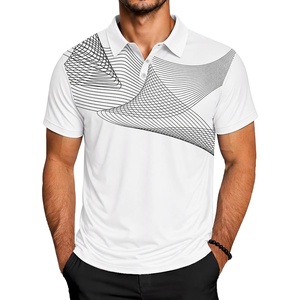 ZITY Golf Polo Shirts for Men Short Sleeve UPF 50+ Athletic Tennis T-Shirt(White Grey)