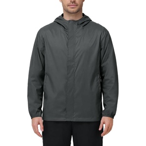 ZITY Lightweight Mens Waterproof Rain Jacket Rain Coats for Men Windbreaker(Dark Grey)