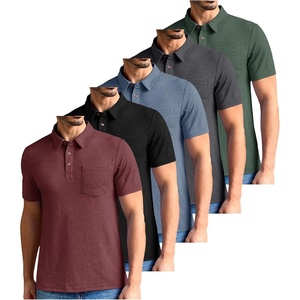 ZITY Men’s 5 Pack Polo Shirts with Pocket Short Sleeve Cotton(Set E)