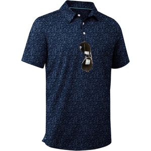 ZITY Men’s Golf Shirts Short Sleeve Print Patterns Casual Collared Polo(Navy Graffiti)