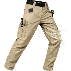 ZITY Men’s Tactical Work Cargo Pants Ripstop Water Resistant 9 Pocket(Khaki)