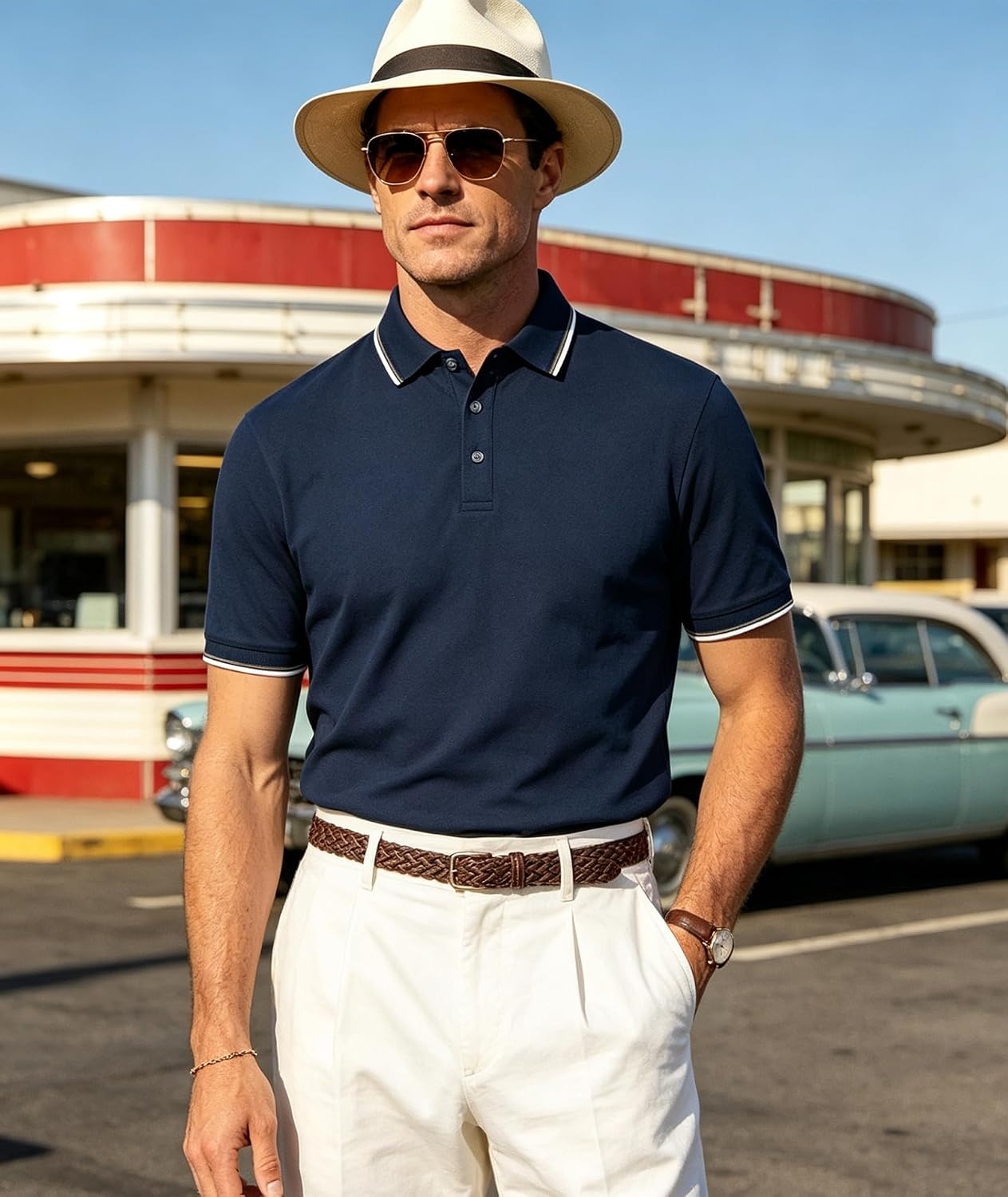 image:imageZITY 3 Pack Men Polo Shirts Short Sleeve Golf Shirts Casual TShirtsNavynavynavy