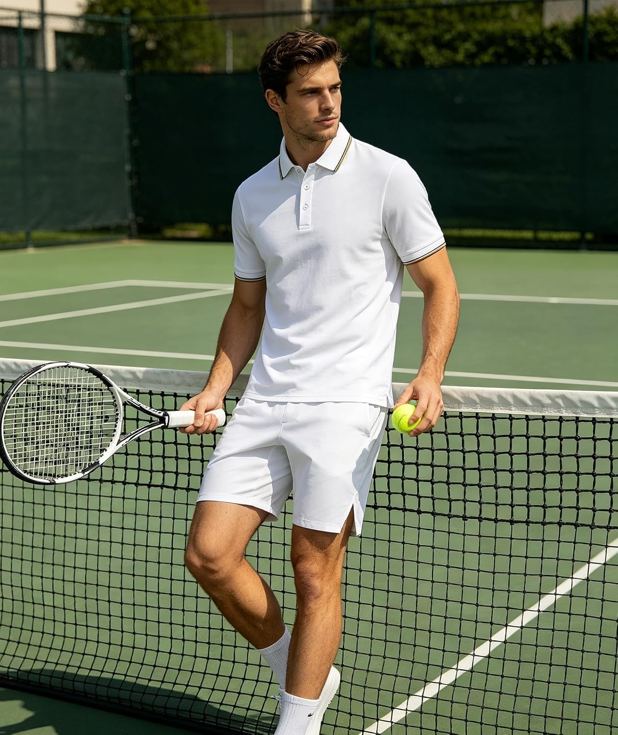 image:imageZITY 3 Pack Men Polo Shirts Short Sleeve Golf Shirts Casual TShirtsNavywhiteblack