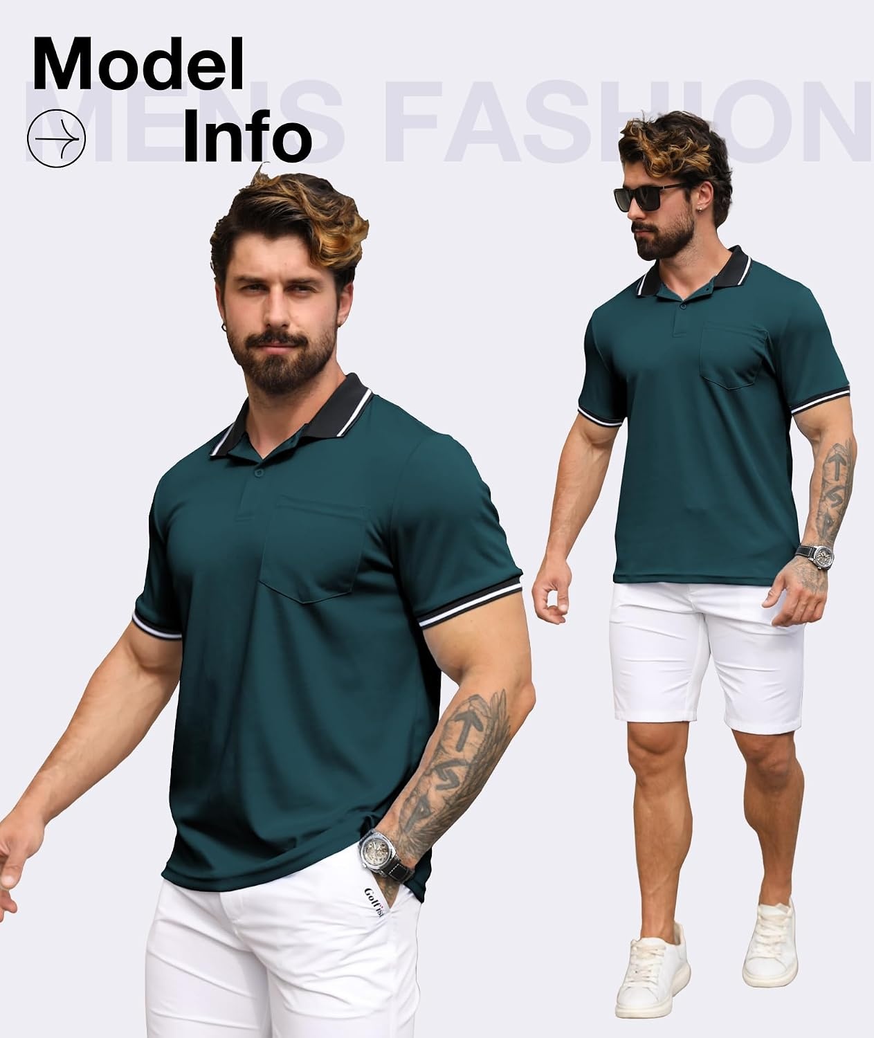 image:imageZITY 3 Pack Men Polo Shirts Short Sleeve with Pocket Sport Wicking Shirts for Men Casual Athletic Collared TShirts