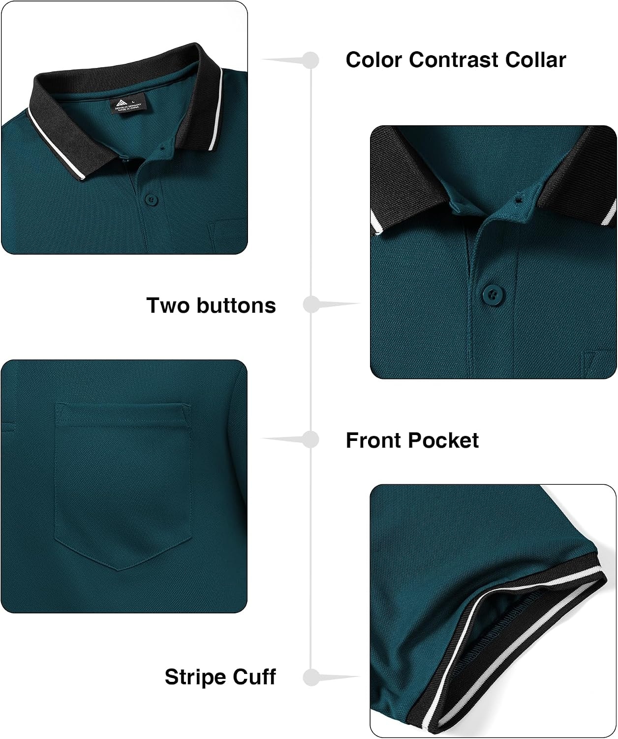 image:imageZITY 3 Pack Men Polo Shirts Short Sleeve with Pocket Sport Wicking Shirts for Men Casual Athletic Collared TShirts