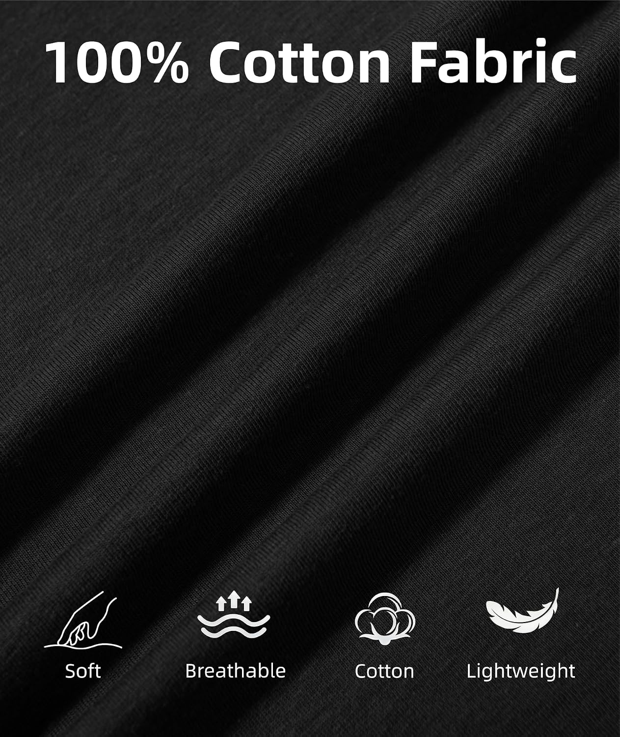image:imageZITY 5 Pack Cotton Long Sleeve TShirt Crew Neck Basic Undershirts Soft Casual Breathable Shirts TopsBlack5