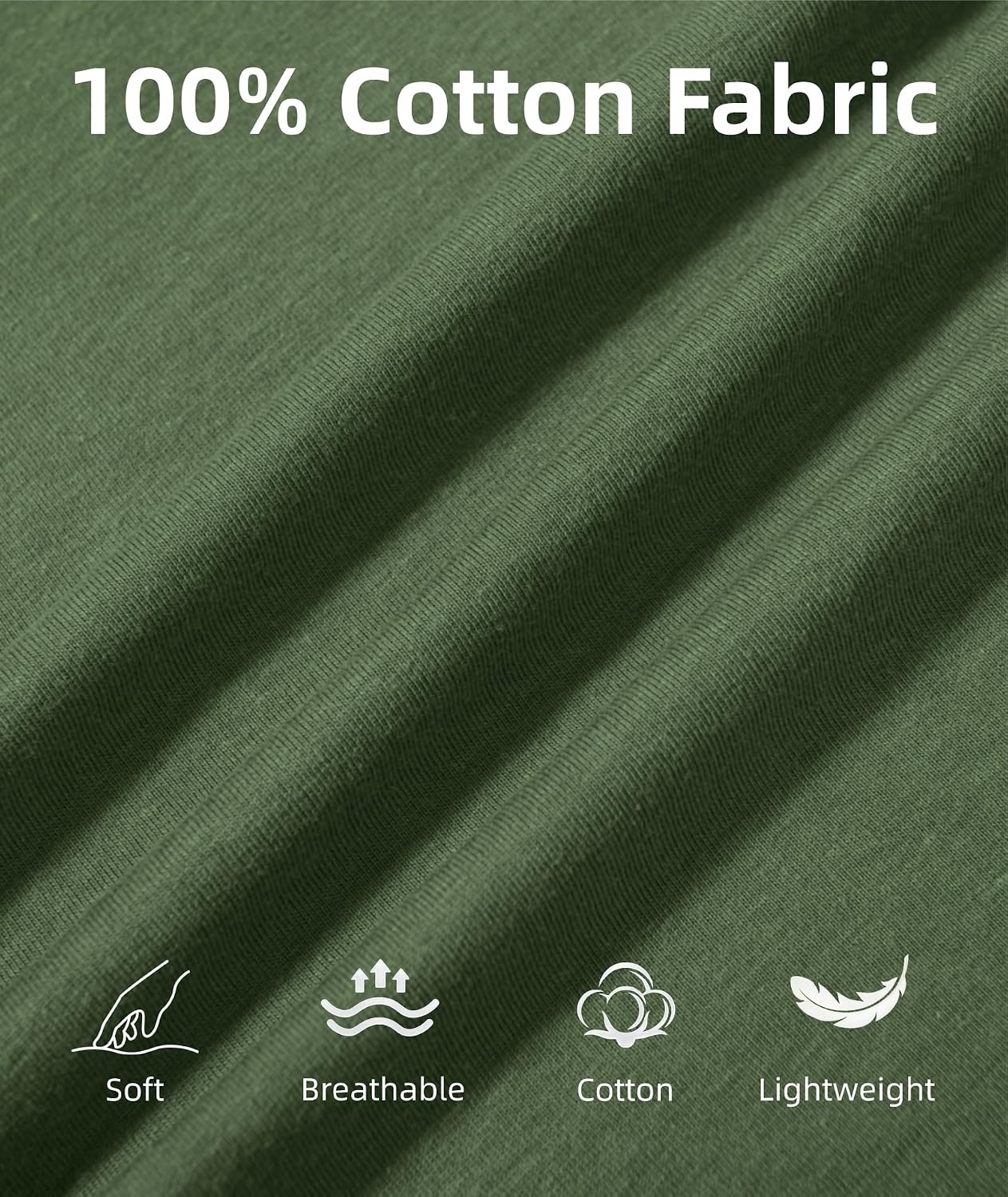image:imageZITY 5 Pack Cotton Long Sleeve TShirt Crew Neck Basic Undershirts Soft Casual Breathable Shirts TopsBlackwhitegreyroyal Bluearmy Green