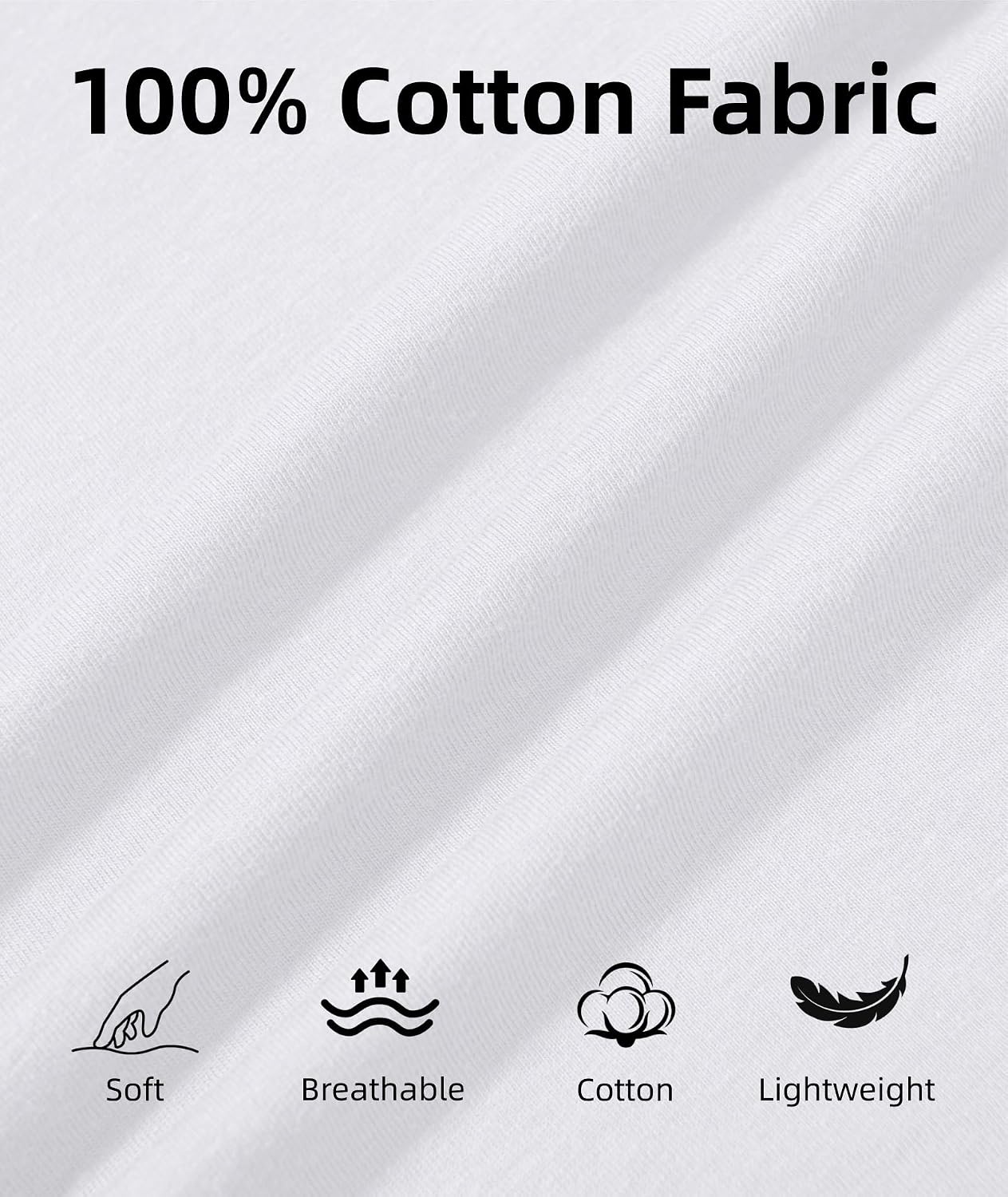 image:imageZITY 5 Pack Cotton Long Sleeve TShirt Crew Neck Basic Undershirts Soft Casual Breathable Shirts TopsWhite5