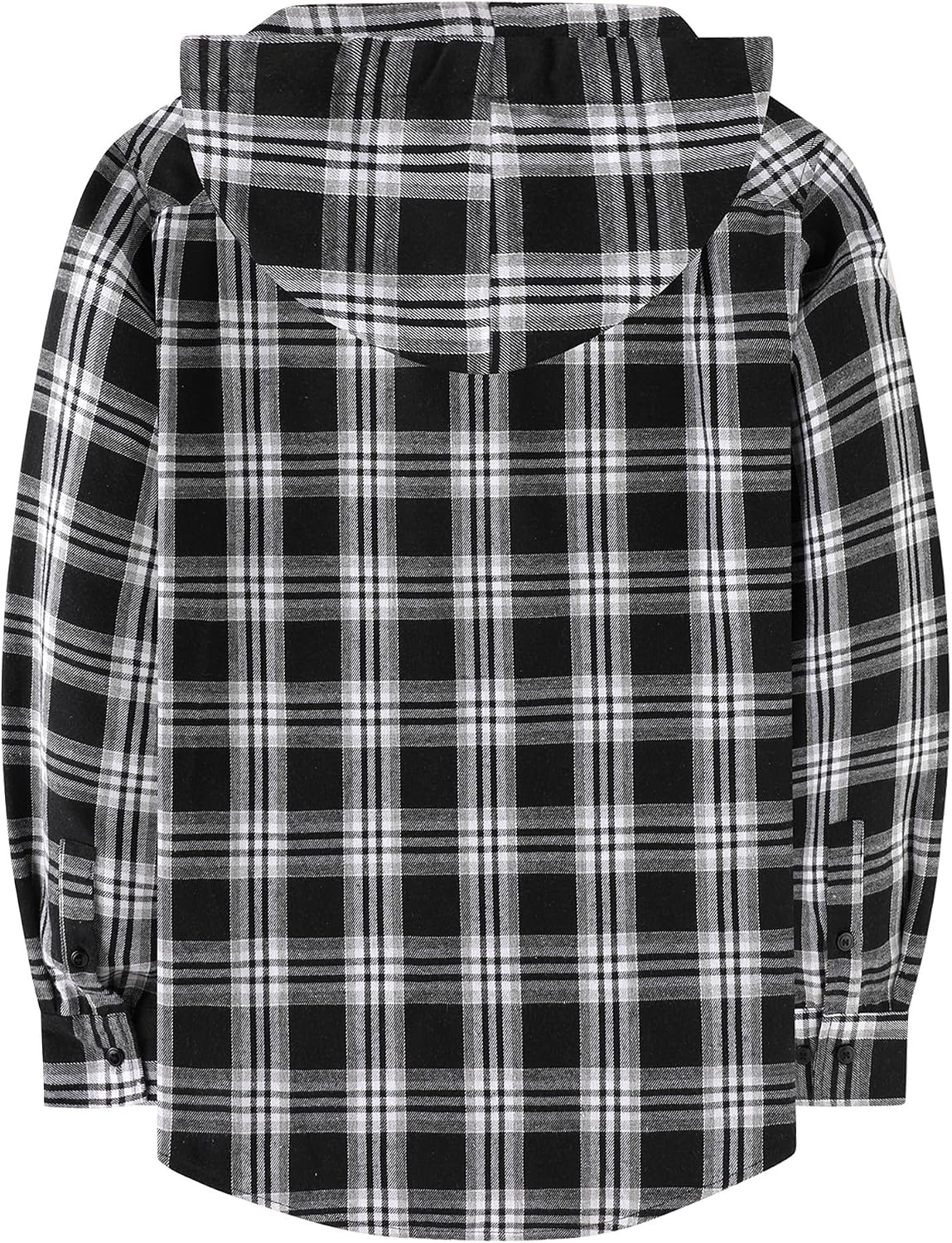 image:imageZITY Flannel Hoodie for Mens Plaid Shirt with HoodBlack Grey