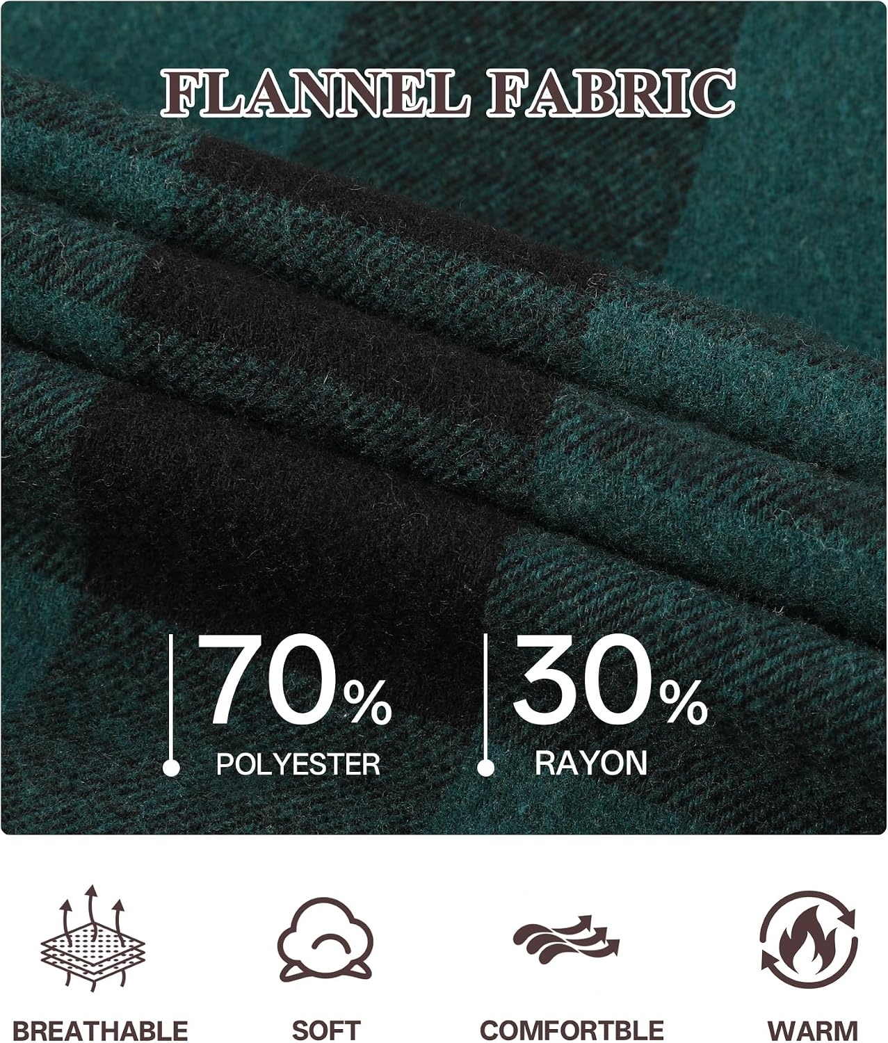 image:imageZITY Flannel Hoodie for Mens Plaid Shirt with HoodGreen Black