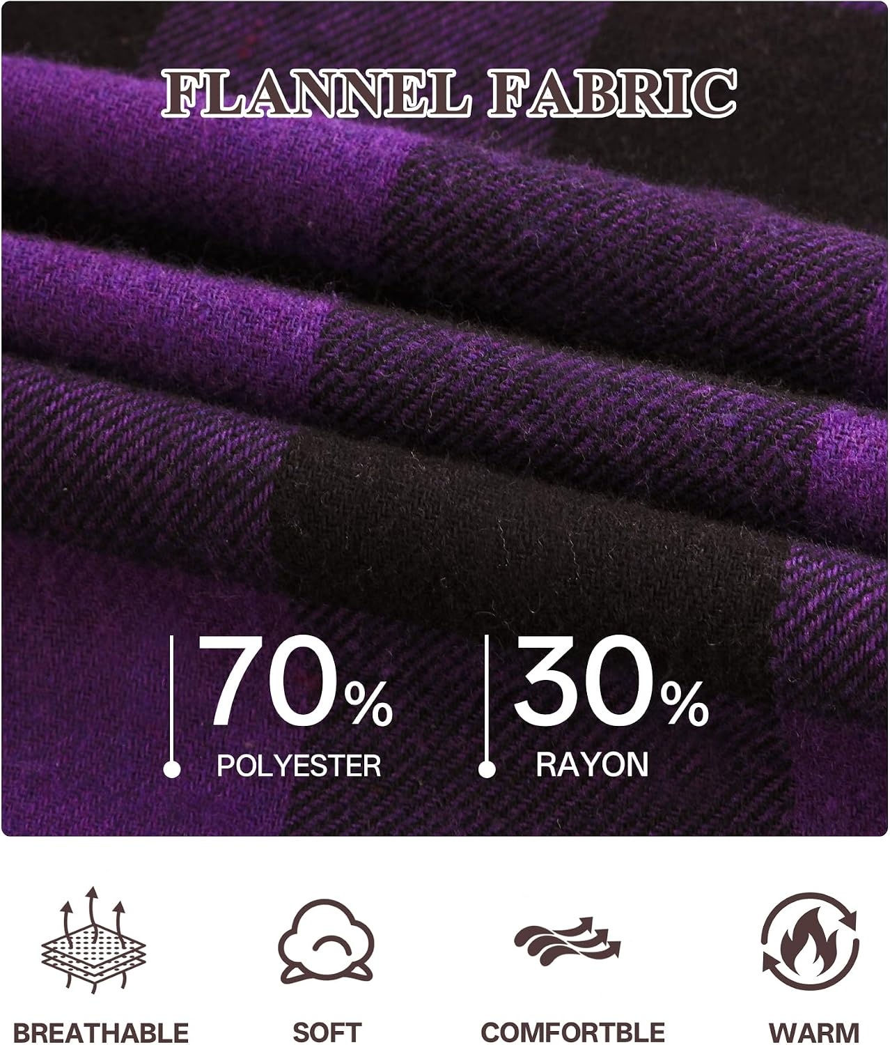 image:imageZITY Flannel Hoodie for Mens Plaid Shirt with HoodPurple