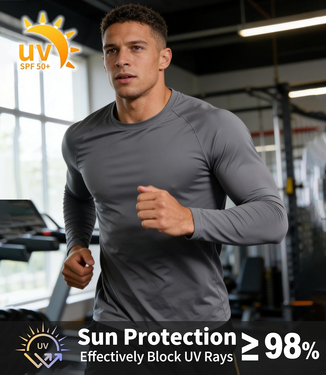image:imageZITY Long Sleeve Shirts for Men UPF 50 Moisture Wicking Workout5 Packdark GreyDark BlueWhiteBurgundyBlack